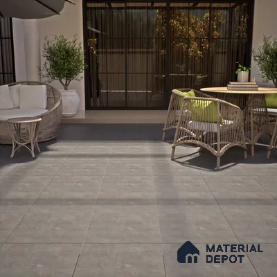 Stone Floor Tile TL 07533 B Gliter Nero 16 x 16 inch Texture Finish Vitrified Tile - 12 mm | Suitable for Parking, Outdoor & Bathroom | Pattern Alignment May Vary | 2-3 mm Spacer is Mandatory