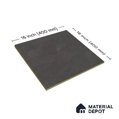 Stone Floor Tile TL 07533 B Gliter Nero 16 x 16 inch Texture Finish Vitrified Tile - 12 mm | Suitable for Parking, Outdoor & Bathroom | Pattern Alignment May Vary | 2-3 mm Spacer is Mandatory