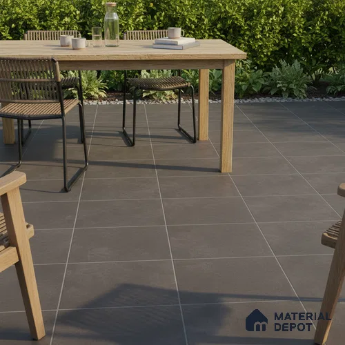 Stone Floor Tile TL 07533 C Glitter Coffee 16 x 16 inch Texture Finish Vitrified Tile - 12 mm | Suitable for Parking, Outdoor & Bathroom | Pattern Alignment May Vary | 2-3 mm Spacer is Mandatory