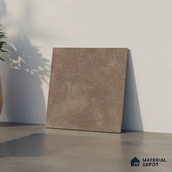 Stone Floor Tile TL 07533 D Glitter Brown 16 x 16 inch Texture Finish Vitrified Tile - 12 mm | Suitable for Parking, Outdoor & Bathroom | Pattern Alignment May Vary | 2-3 mm Spacer is Mandatory