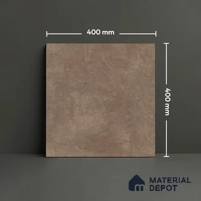 Stone Floor Tile TL 07533 D Glitter Brown 16 x 16 inch Texture Finish Vitrified Tile - 12 mm | Suitable for Parking, Outdoor & Bathroom | Pattern Alignment May Vary | 2-3 mm Spacer is Mandatory