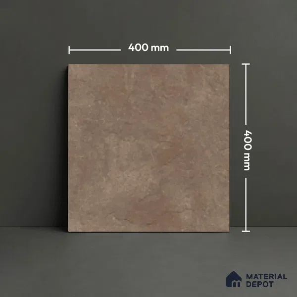 Stone Floor Tile TL 07533 D Glitter Brown 16 x 16 inch Texture Finish Vitrified Tile - 12 mm | Suitable for Parking, Outdoor & Bathroom | Pattern Alignment May Vary | 2-3 mm Spacer is Mandatory