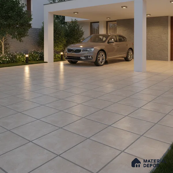 Stone Floor Tile TL 07533 E Glitter Cement 16 x 16 inch Texture Finish Vitrified Tile - 12 mm | Suitable for Parking, Outdoor & Bathroom | Pattern Alignment May Vary | 2-3 mm Spacer is Mandatory (Sample)