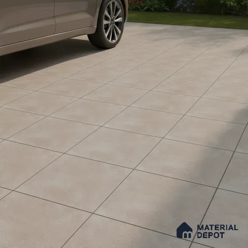 Stone Floor Tile TL 07533 E Glitter Cement 16 x 16 inch Texture Finish Vitrified Tile - 12 mm | Suitable for Parking, Outdoor & Bathroom | Pattern Alignment May Vary | 2-3 mm Spacer is Mandatory