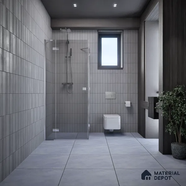 Cement Floor & Wall Tile TL 07535 Pantone Grey 2 ft x 2 ft Matte Finish Vitrified Tile - 9 mm | Suitable For living Room, Bedroom, Bathroom