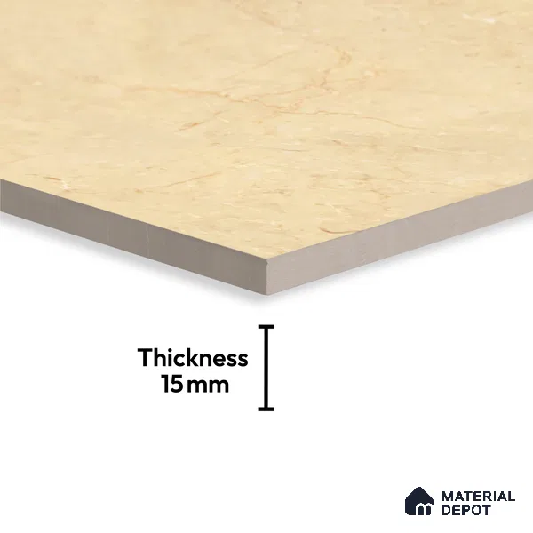 Marble Floor & Wall Tile TL 07536 Bottochino Florito 6 ft x 4 ft Glossy Finish Vitrified Tile - 15 mm | Suitable For living Room, Bedroom, Bathroom | Adhesive and Spacers Must be Used During Installation