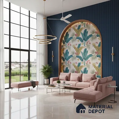 Marble Floor & Wall Tile TL 07537 D Italian Crema Endless 6 ft x 4 ft Glossy Finish Vitrified Tile - 9 mm | Suitable For living Room, Bedroom, Bathroom | Adhesive and Spacers Must be Used During Installation