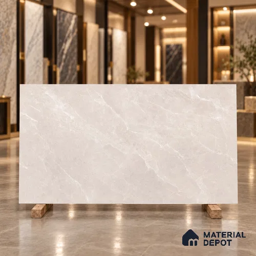 Marble Floor & Wall Tile TL 07537 G Italian Crema Endless 6 ft x 4 ft Satin Finish Vitrified Tile - 9 mm | Suitable For Living Room, Bedroom & Dining Area