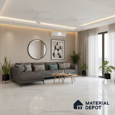 Marble Floor & Wall Tile TL 07538 Staturio Saga 6 ft x 4 ft Glossy Finish Vitrified Tile - 15 mm | Suitable For living Room, Bedroom, Bathroom