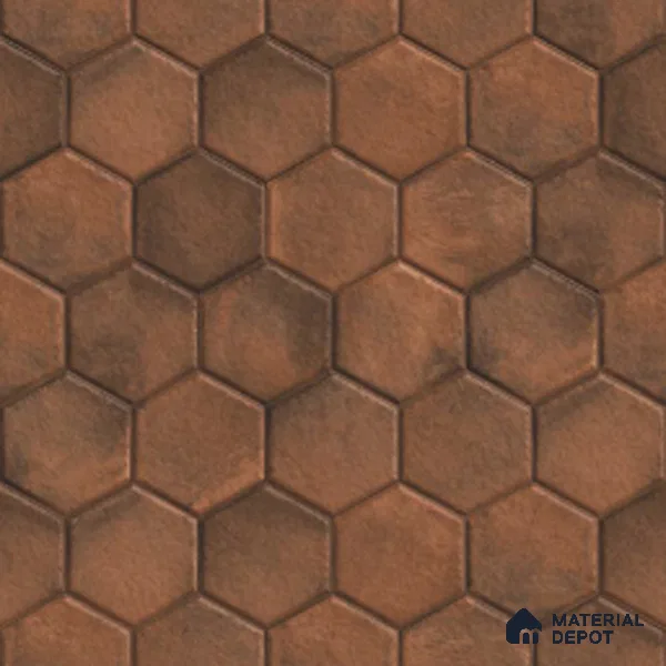 Hexagonal Floor Tile TL 07539 Essa Bronze 16 x 16 inch Texture Finish Vitrified Tile - 12 mm | Suitable for Parking, Outdoor & Bathroom | Pattern Alignment May Vary | 2-3 mm Spacer is Mandatory