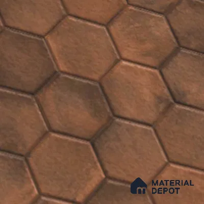 Hexagonal Floor Tile TL 07539 Essa Bronze 16 x 16 inch Texture Finish Vitrified Tile - 12 mm | Suitable for Parking, Outdoor & Bathroom | Pattern Alignment May Vary | 2-3 mm Spacer is Mandatory