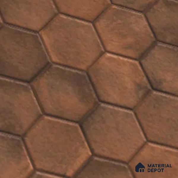 Hexagonal Floor Tile TL 07539 Essa Bronze 16 x 16 inch Texture Finish Vitrified Tile - 12 mm | Suitable for Parking, Outdoor & Bathroom | Pattern Alignment May Vary | 2-3 mm Spacer is Mandatory