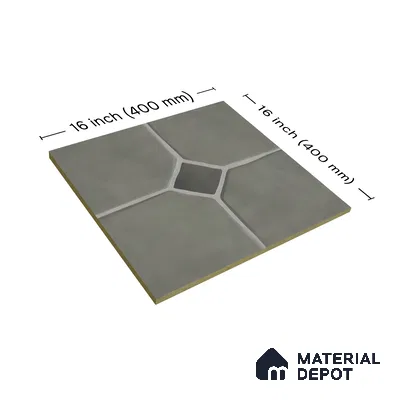Stone Floor Tile TL 07540 Soapstone Olive 16 x 16 inch Texture Finish Vitrified Tile - 12 mm | Suitable for Parking, Outdoor & Bathroom | Pattern Alignment May Vary | 2-3 mm Spacer is Mandatory