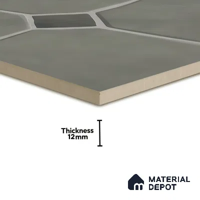 Stone Floor Tile TL 07540 Soapstone Olive 16 x 16 inch Texture Finish Vitrified Tile - 12 mm | Suitable for Parking, Outdoor & Bathroom | Pattern Alignment May Vary | 2-3 mm Spacer is Mandatory
