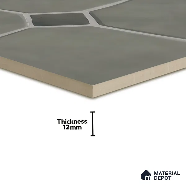 Stone Floor Tile TL 07540 Soapstone Olive 16 x 16 inch Texture Finish Vitrified Tile - 12 mm | Suitable for Parking, Outdoor & Bathroom | Pattern Alignment May Vary | 2-3 mm Spacer is Mandatory