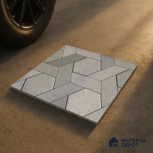 TL 07541 B Geometric Stone 16 x 16 inch Anti Skid Matte Finish Vitrified Floor Tile - 12 mm | Pattern Alignment May Vary | 2-3 mm Spacer is Mandatory