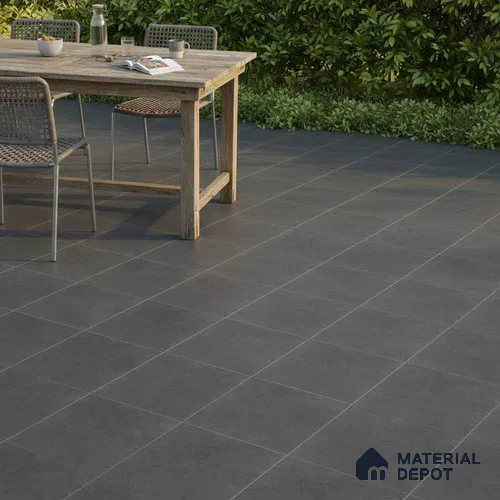 TL 07543 Punch Black 400x400 mm Matte Finish Vitrified Floor Tile - 12 mm | Pattern Alignment May Vary | 2-3 mm Spacer is Mandatory