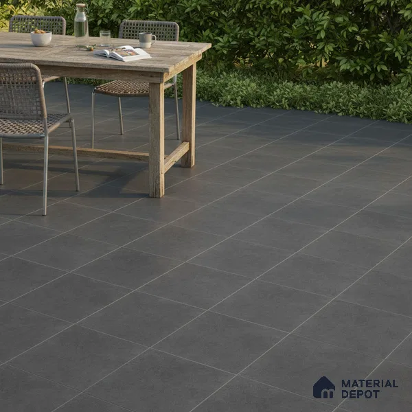 TL 07543 Punch Black 400x400 mm Matte Finish Vitrified Floor Tile - 12 mm | Pattern Alignment May Vary | 2-3 mm Spacer is Mandatory