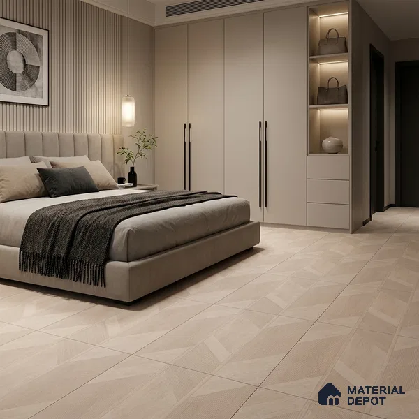 Wooden Tile TL 07546 Parquet Silver 4 ft x 2 ft GVT Vitrified Matte Finish - 9 mm | 3 Random Design