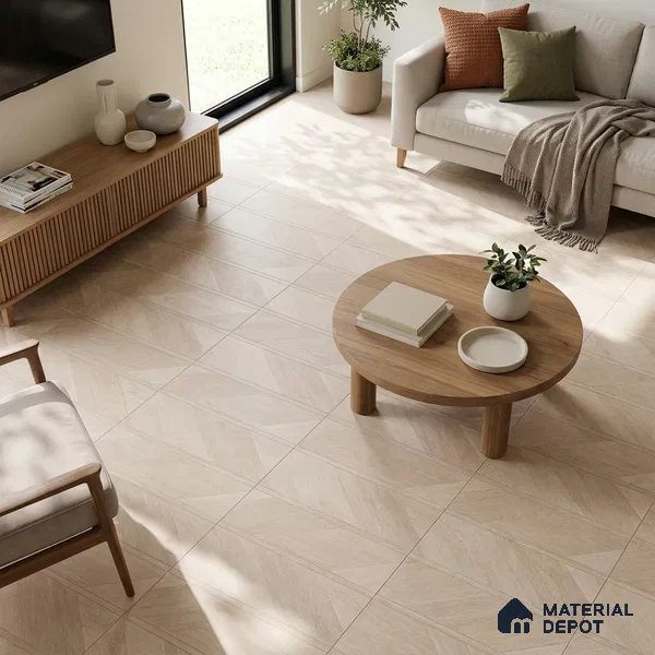Wooden Tile TL 07546 Parquet Silver 4 ft x 2 ft GVT Vitrified Matte Finish - 9 mm | 3 Random Design