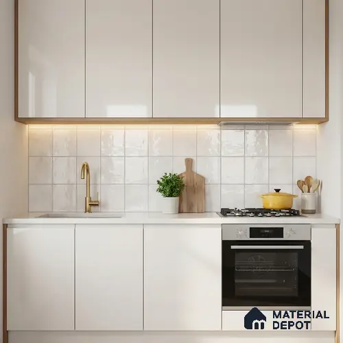 Subway Wall & Floor Tile TL 07550 B Easton Bianco 7.87 inch x 7.87 inch Vitrified Glossy Finish - 9 mm | 6 Random Design | 2 mm Spacer is Mandatory | Please Expect a Slight Variation of Pattern