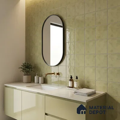 Subway Wall & Floor Tile TL 07550 F Easton Green 7.87 inch x 7.87 inch Vitrified Glossy Finish - 9 mm  | 6 Random Design | 2 mm Spacer is Mandatory | Please Expect a Slight Variation of Pattern (Sample)