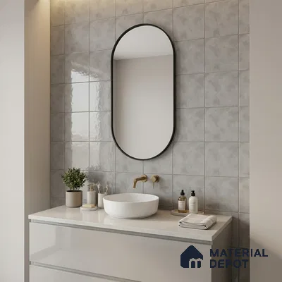 Subway Wall & Floor Tile TL 07550 H Easton Grey 7.87 inch x 7.87 inch Vitrified Glossy Finish - 9 mm  | 6 Random Design | 2 mm Spacer is Mandatory | Please Expect a Slight Variation of Pattern (Sample)