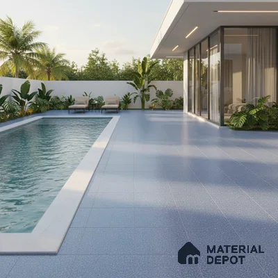 Parking Floor Tile TL 07553 Cerulean Whisper | 16 x 16 inch | Anti Skid Matte Finish Heavy Duty Vitrified Tile - 12 mm | Suitable For Outdoor, Terrace, Balcony | Pattern Alignment May Vary | 2-3 mm Spacer is Mandatory