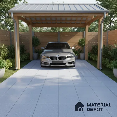 Parking Floor Tile TL 07554 Midnight Surf | 16 x 16 inch | Anti Skid Matte Finish Heavy Duty Vitrified Tile - 12 mm | Suitable For Bathroom, Terrace, Balcony | Pattern Alignment May Vary | 2-3 mm Spacer is Mandatory