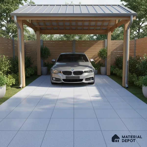 Parking Floor Tile TL 07554 Midnight Surf | 16 x 16 inch | Anti Skid Matte Finish Heavy Duty Vitrified Tile - 12 mm | Suitable For Bathroom, Terrace, Balcony | Pattern Alignment May Vary | 2-3 mm Spacer is Mandatory