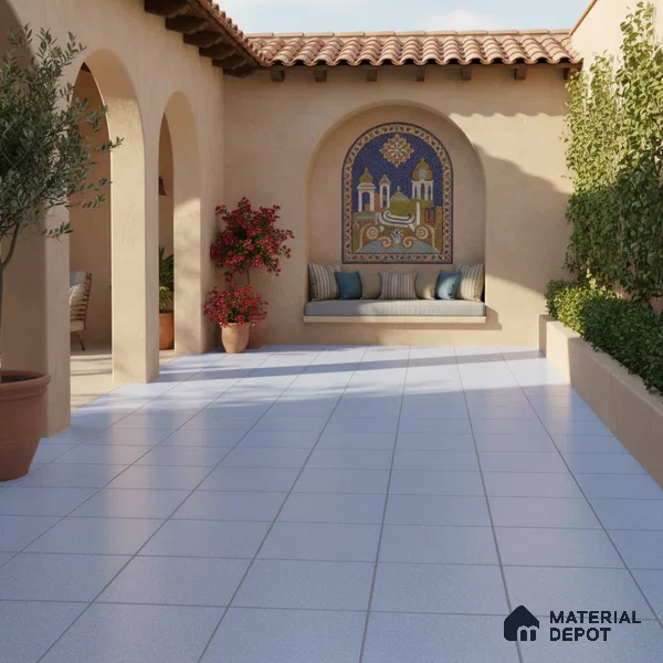 Parking Floor Tile TL 07554 Midnight Surf | 16 x 16 inch | Anti Skid Matte Finish Heavy Duty Vitrified Tile - 12 mm | Suitable For Bathroom, Terrace, Balcony | Pattern Alignment May Vary | 2-3 mm Spacer is Mandatory