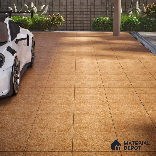 Parking Floor Tile TL 07555 Cocoa Ember | 16 x 16 inch | Anti Skid Matte Finish Heavy Duty Vitrified Tile - 12 mm | Suitable For Outdoor, Terrace, Balcony | Pattern Alignment May Vary | 2-3 mm Spacer is Mandatory