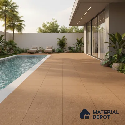 Parking Floor Tile TL 07555 Cocoa Ember | 16 x 16 inch | Anti Skid Matte Finish Heavy Duty Vitrified Tile - 12 mm | Suitable For Outdoor, Terrace, Balcony | Pattern Alignment May Vary | 2-3 mm Spacer is Mandatory