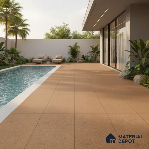 Parking Floor Tile TL 07555 Cocoa Ember | 16 x 16 inch | Anti Skid Matte Finish Heavy Duty Vitrified Tile - 12 mm | Suitable For Outdoor, Terrace, Balcony | Pattern Alignment May Vary | 2-3 mm Spacer is Mandatory