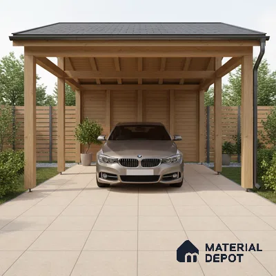 Parking Floor Tile TL 07556 Sandalwood Mist | 16 x 16 inch | Anti Skid Matte Finish Heavy Duty Vitrified Tile - 12 mm | Suitable For Bathroom, Terrace, Balcony | Pattern Alignment May Vary | 2-3 mm Spacer is Mandatory