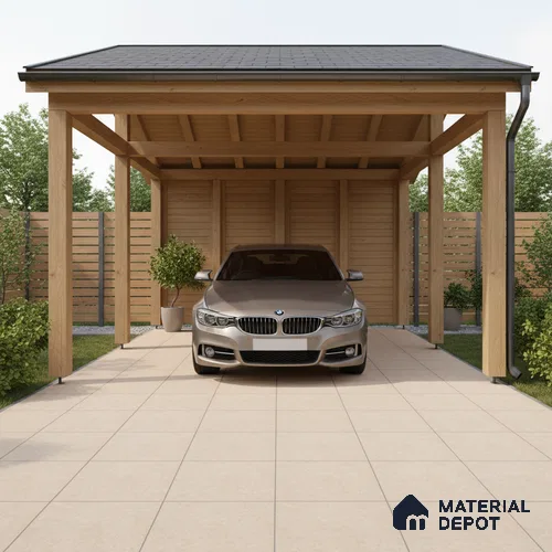 Stone Look Parking Floor Tile TL 07556 Sandalwood Mist | 16 x 16 inch | Anti Skid Matte Finish Heavy Duty Vitrified Tile - 12 mm | Suitable For Bathroom, Terrace, Balcony | Pattern Alignment May Vary | 2-3 mm Spacer is Mandatory