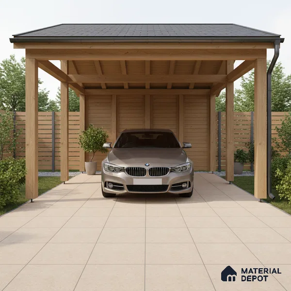 Parking Floor Tile TL 07556 Sandalwood Mist | 16 x 16 inch | Anti Skid Matte Finish Heavy Duty Vitrified Tile - 12 mm | Suitable For Bathroom, Terrace, Balcony | Pattern Alignment May Vary | 2-3 mm Spacer is Mandatory