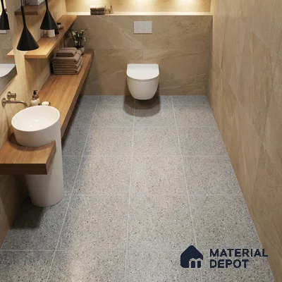 Parking Floor Tile TL 07557 Frostveil | 16 x 16 inch | Anti Skid Matte Finish Heavy Duty Vitrified Tile - 12 mm | Suitable For Outdoor, Terrace, Balcony | Pattern Alignment May Vary | 2-3 mm Spacer is Mandatory