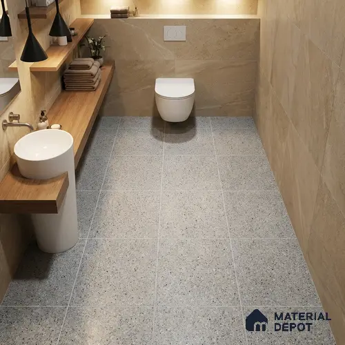 Parking Floor Tile TL 07557 Frostveil | 16 x 16 inch | Anti Skid Matte Finish Heavy Duty Vitrified Tile - 12 mm | Suitable For Outdoor, Terrace, Balcony | Pattern Alignment May Vary | 2-3 mm Spacer is Mandatory
