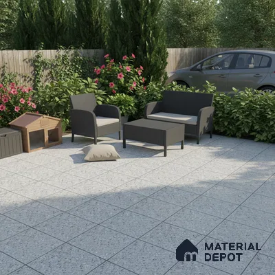 Parking Floor Tile TL 07557 Frostveil | 16 x 16 inch | Anti Skid Matte Finish Heavy Duty Vitrified Tile - 12 mm | Suitable For Outdoor, Terrace, Balcony | Pattern Alignment May Vary | 2-3 mm Spacer is Mandatory