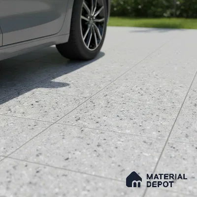 Parking Floor Tile TL 07557 Frostveil | 16 x 16 inch | Anti Skid Matte Finish Heavy Duty Vitrified Tile - 12 mm | Suitable For Outdoor, Terrace, Balcony | Pattern Alignment May Vary | 2-3 mm Spacer is Mandatory