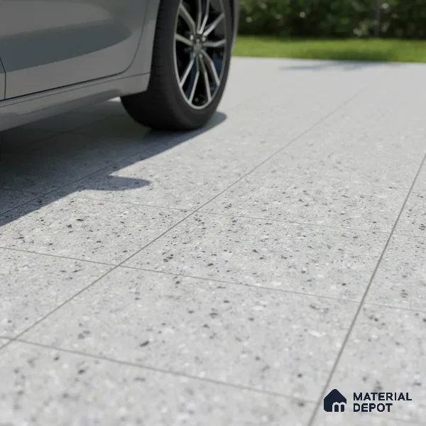 Parking Floor Tile TL 07557 Frostveil | 16 x 16 inch | Anti Skid Matte Finish Heavy Duty Vitrified Tile - 12 mm | Suitable For Outdoor, Terrace, Balcony | Pattern Alignment May Vary | 2-3 mm Spacer is Mandatory