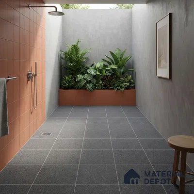 Parking Floor Tile TL 07558 Obsidian Eclipse | 16 x 16 inch | Anti Skid Matte Finish Heavy Duty Vitrified Tile - 12 mm | Suitable For Bathroom, Terrace, Balcony | Pattern Alignment May Vary | 2-3 mm Spacer is Mandatory