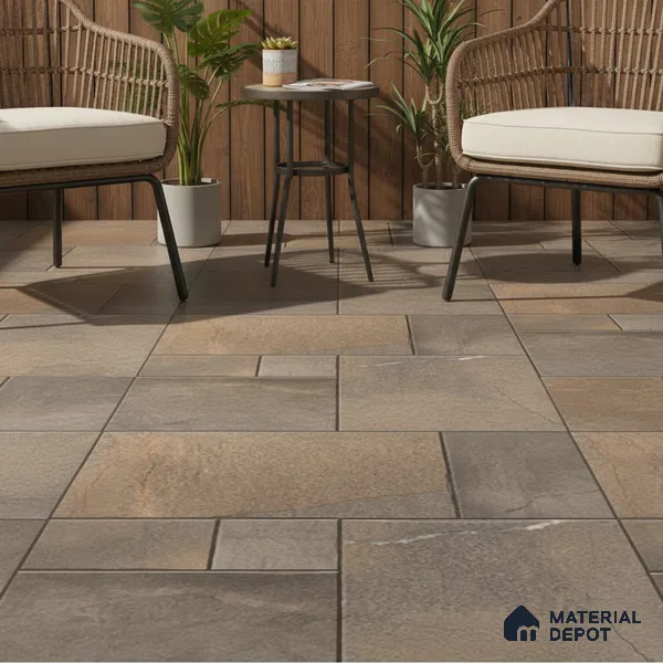 Parking Floor Tile TL 07560 Walnut Smoke | 16 x 16 inch | Anti Skid Matte Finish Heavy Duty Vitrified Tile - 12 mm | Suitable For High Traffic Areas, Terrace, Balcony | Pattern Alignment May Vary | 2-3 mm Spacer is Mandatory