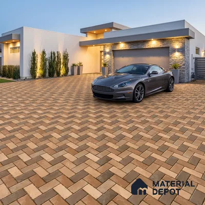 Parking Floor Tile TL 07561 Sepia Thread | 16 x 16 inch | Anti Skid Matte Finish Heavy Duty Vitrified Tile - 12 mm | Suitable For High Traffic Areas, Terrace, Balcony | Pattern Alignment May Vary | 2-3 mm Spacer is Mandatory