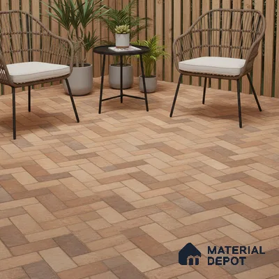 Parking Floor Tile TL 07561 Sepia Thread | 16 x 16 inch | Anti Skid Matte Finish Heavy Duty Vitrified Tile - 12 mm | Suitable For High Traffic Areas, Terrace, Balcony | Pattern Alignment May Vary | 2-3 mm Spacer is Mandatory