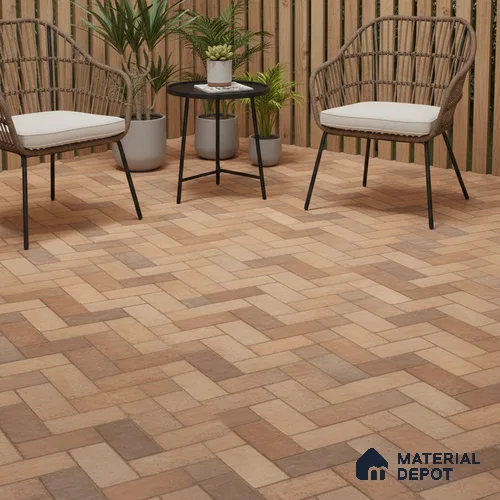 Parking Floor Tile TL 07561 Sepia Thread | 16 x 16 inch | Anti Skid Matte Finish Heavy Duty Vitrified Tile - 12 mm | Suitable For High Traffic Areas, Terrace, Balcony | Pattern Alignment May Vary | 2-3 mm Spacer is Mandatory