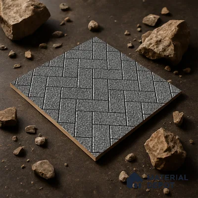 Parking Floor Tile TL 07562 Cloud Harbor | 16 x 16 inch | Anti Skid Matte Finish Heavy Duty Vitrified Tile - 12 mm | Suitable For High Traffic Areas, Terrace, Balcony | Pattern Alignment May Vary | 2-3 mm Spacer is Mandatory
