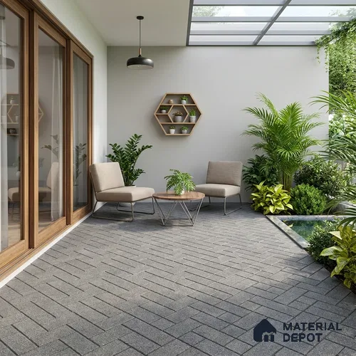 Parking Floor Tile TL 07562 Cloud Harbor | 16 x 16 inch | Anti Skid Matte Finish Heavy Duty Vitrified Tile - 12 mm | Suitable For High Traffic Areas, Terrace, Balcony | Pattern Alignment May Vary | 2-3 mm Spacer is Mandatory