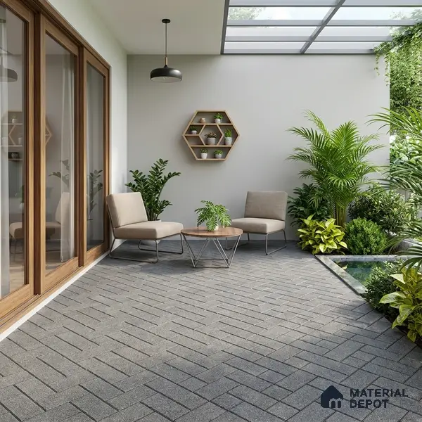 Parking Floor Tile TL 07562 Cloud Harbor | 16 x 16 inch | Anti Skid Matte Finish Heavy Duty Vitrified Tile - 12 mm | Suitable For High Traffic Areas, Terrace, Balcony | Pattern Alignment May Vary | 2-3 mm Spacer is Mandatory